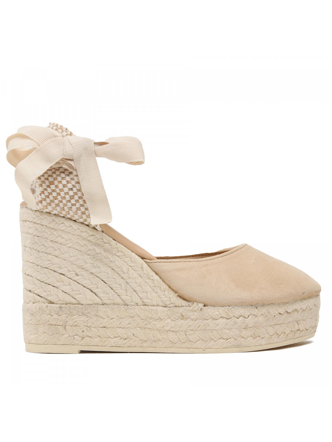 Espadrilky Manebi Soft Suede Wedge Espadrilles M 1 1 WV Béžová